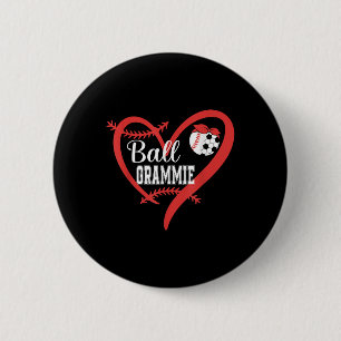 Chapa Redonda De 5 Cm Pelota Abuela Béisbol Fútbol Jugador Corazón Amor