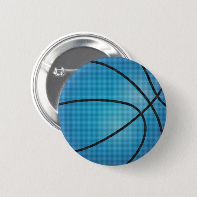 Chapa Redonda De 5 Cm pelota de baloncesto azul (Anverso y reverso)
