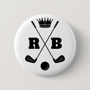 Chapa Redonda De 5 Cm Pelotas de Golf Personalizadas con tu Nombre y Mar
