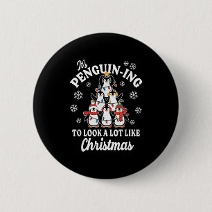 Chapa Redonda De 5 Cm Penguin-ing Para Parecer Navidades Una Festividad