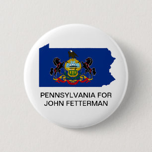 Chapa Redonda De 5 Cm PENNSYLVANIA para JOHN FETTERMAN SENATE Button