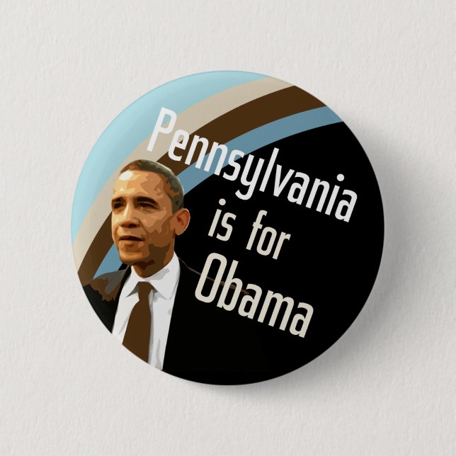 Chapa Redonda De 5 Cm Pennsylvania para Obama (Anverso)