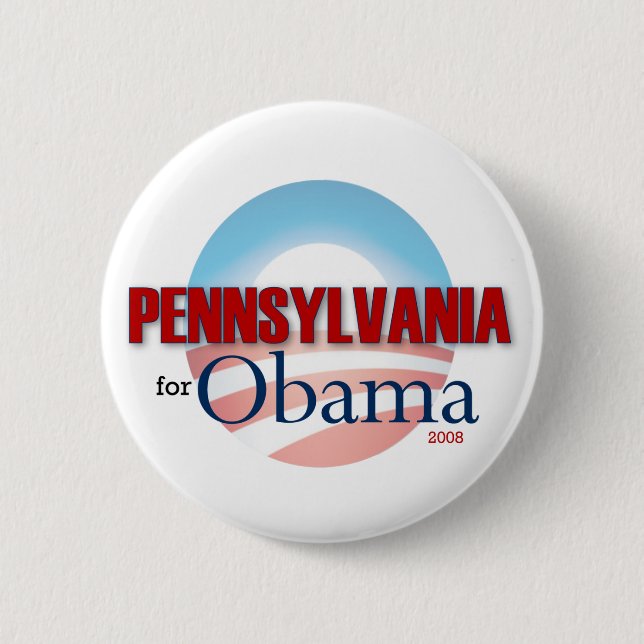 Chapa Redonda De 5 Cm PENNSYLVANIA para Obama (Anverso)
