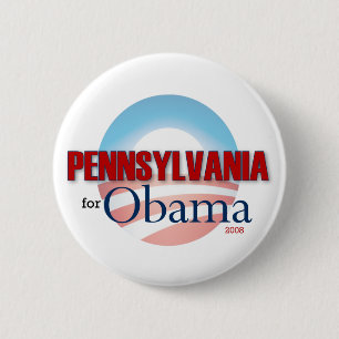 Chapa Redonda De 5 Cm PENNSYLVANIA para Obama