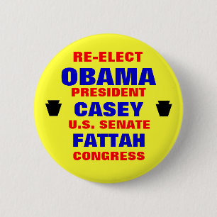 Chapa Redonda De 5 Cm Pennsylvania para Obama Casey Fattah