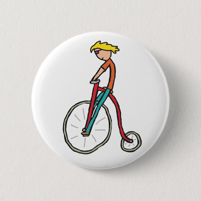 Chapa Redonda De 5 Cm Penny Farthing (Anverso)