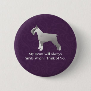 Chapa Redonda De 5 Cm Pensamiento de Schnauzer en tu diseño