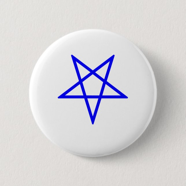 Chapa Redonda De 5 Cm Pentagram azul invertido (Anverso)