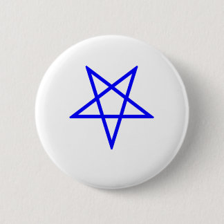 Chapa Redonda De 5 Cm Pentagram azul invertido