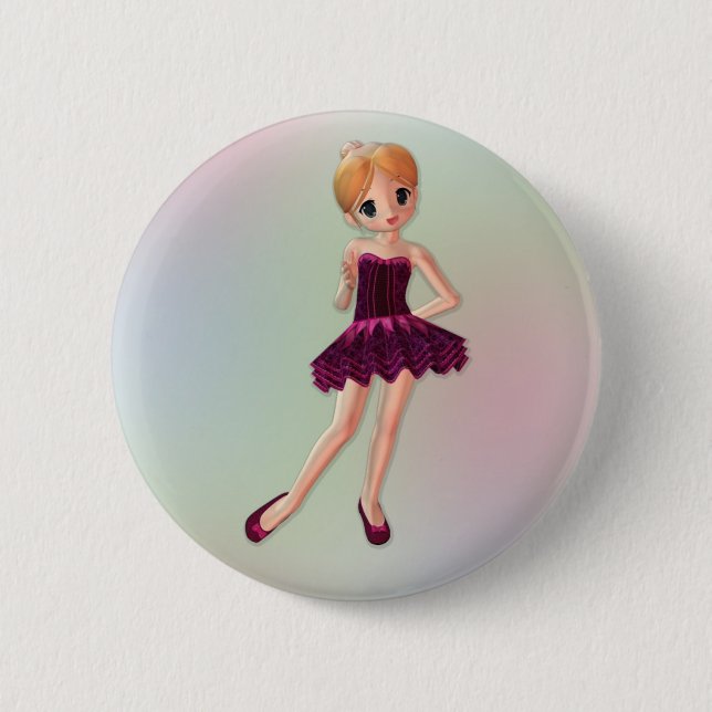 Chapa Redonda De 5 Cm Pequeña bailarina 2 (Anverso)