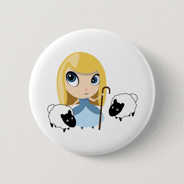 Chapa Redonda De 5 Cm Pequeña BO mira furtivamente y sus ovejas (Anverso)