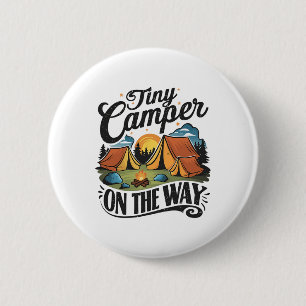 Chapa Redonda De 5 Cm Pequeña Caravana En Camino Anuncio de Embarazo par