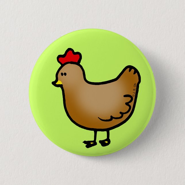 Chapa Redonda De 5 Cm Pequeña gallina (Anverso)