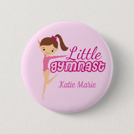 Chapa Redonda De 5 Cm Pequeña gimnasta Bonito Personalizado rosa niños g