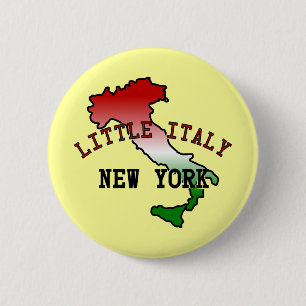 Chapa Redonda De 5 Cm Pequeña Italia Nueva York