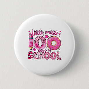 Chapa Redonda De 5 Cm Pequeña Miss 100 Días De Chicas Escolares 100 Días