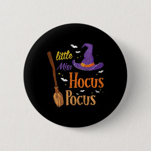 Chapa Redonda De 5 Cm Pequeña Miss Hocuss Pocuss Halloween bruja