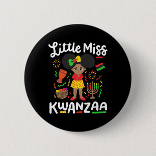Chapa Redonda De 5 Cm Pequeña Miss Kwanzaa Niños negros afroamericanos