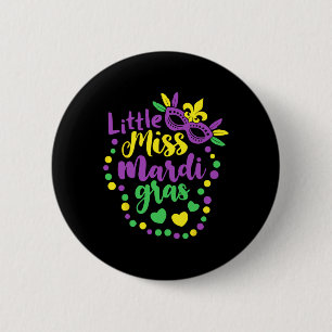 Chapa Redonda De 5 Cm Pequeña Miss Mardi Gras Graciosa Mardi Gras 2024 n