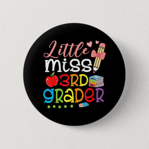 Chapa Redonda De 5 Cm Pequeña señorita de tercera graduación vuelve a la