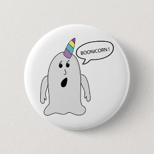 Chapa Redonda De 5 Cm Pequeño fantasma de boonicornio