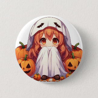 Chapa Redonda De 5 Cm Pequeño fantasma para Halloween