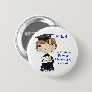 Chapa Redonda De 5 Cm Pequeño graduado de pelo marrón