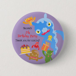 Chapa Redonda De 5 Cm Pequeño Monstruo Fiesta y fiesta de cumpleaños de 
