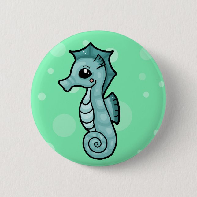 Chapa Redonda De 5 Cm Pequeño seahorse (Anverso)