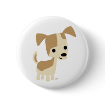 Pequeño y curioso perro de caricatura