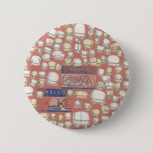 Chapa Redonda De 5 Cm Pequeños individuos por todas partes (Anverso)