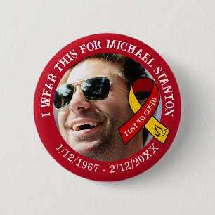Chapa Redonda De 5 Cm Perdido por Covid Memorial Personalizado