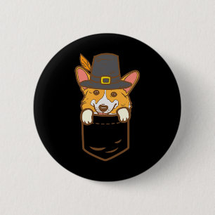 Chapa Redonda De 5 Cm Peregrino de bolsillo Welsh Corgi Perro Lover Cute