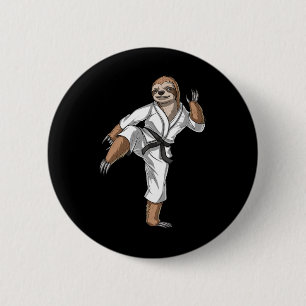 Chapa Redonda De 5 Cm Perezoso Karate Kickboxing Taekwondo Muay Thai Art