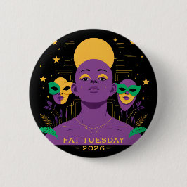 Chapa Redonda De 5 Cm Perfecto para Mardi Gras 2026