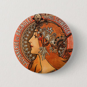 Chapa Redonda De 5 Cm Perfil de mujeres hermosas - Mucha