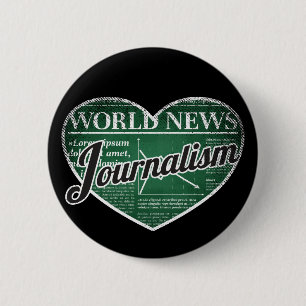 Chapa Redonda De 5 Cm Periodismo retro corazón amor en la pizarra