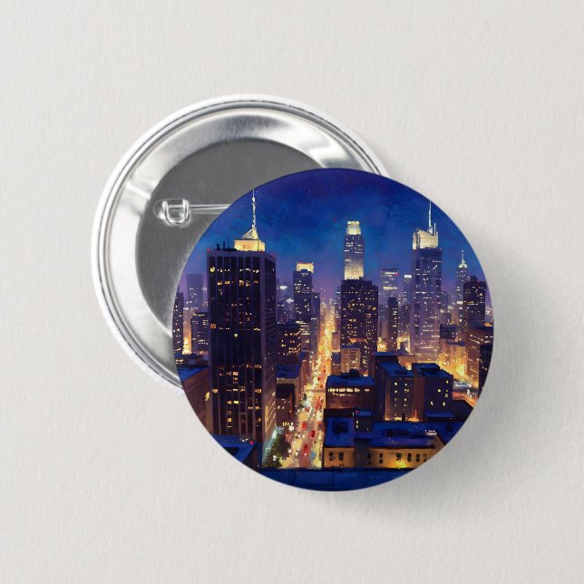 Chapa Redonda De 5 Cm Peripheral Metropolis View (Anverso y reverso)