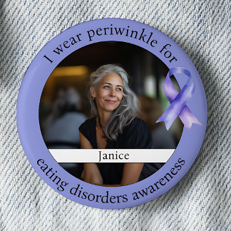Chapa Redonda De 5 Cm Periwinkle Eating Disorder Awareness Photo