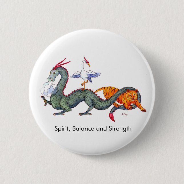 Chapa Redonda De 5 Cm Perno de los artes marciales (Anverso)