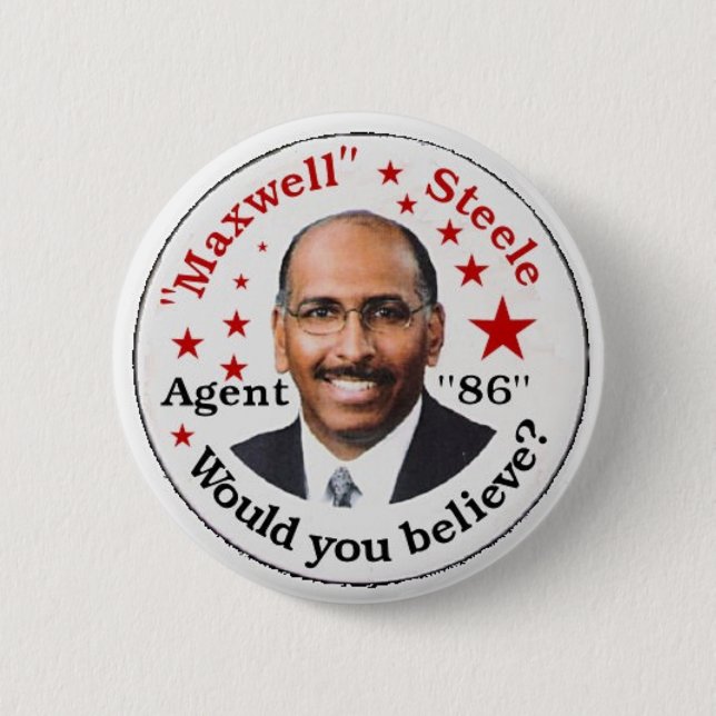 Chapa Redonda De 5 Cm Perno de Michael Steele (Anverso)