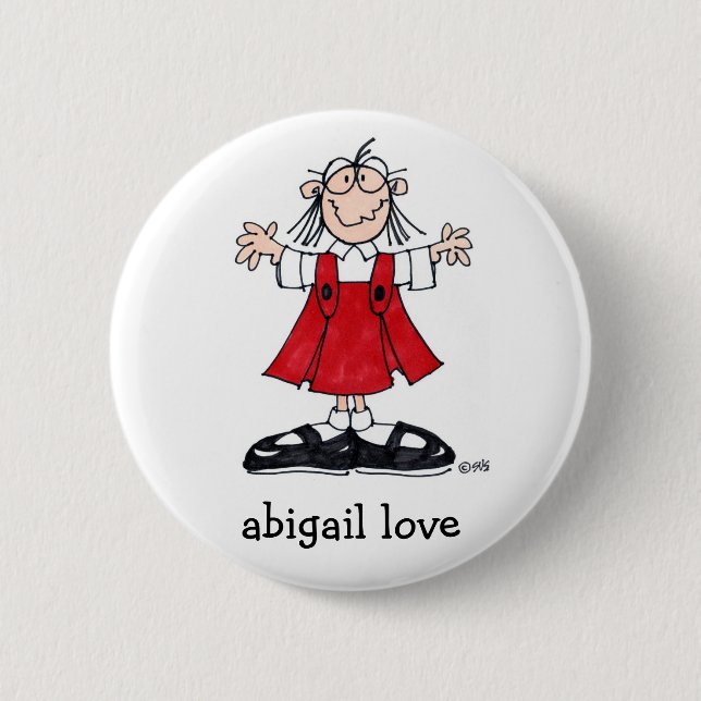 Chapa Redonda De 5 Cm perno del círculo del amor de Abigail (Anverso)