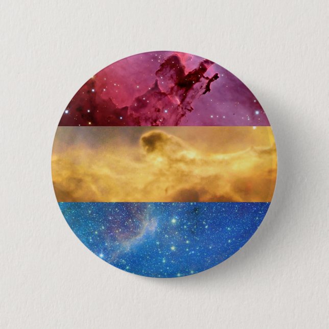 Chapa Redonda De 5 Cm Perno Pansexual de la bandera de la nebulosa (Anverso)