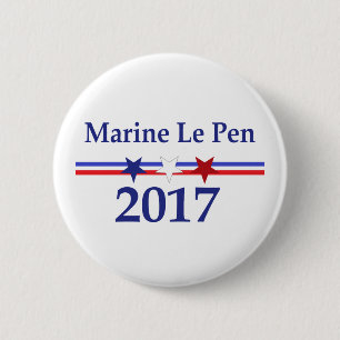 Chapa Redonda De 5 Cm Perno político de Marine Le Pen 2017