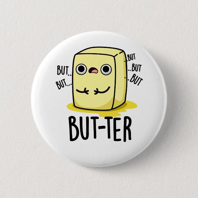 Chapa Redonda De 5 Cm Pero-ter Funny Butter Pun (Anverso)