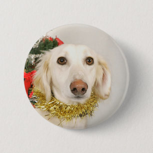 Chapa Redonda De 5 Cm Perro 2 navidades