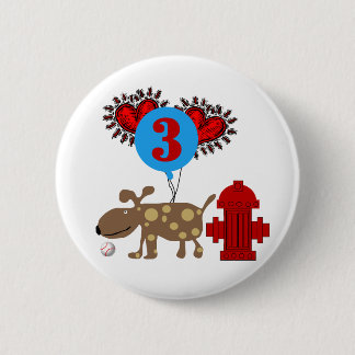 Chapa Redonda De 5 Cm Perro 3 camisetas de cumpleaños y regalos