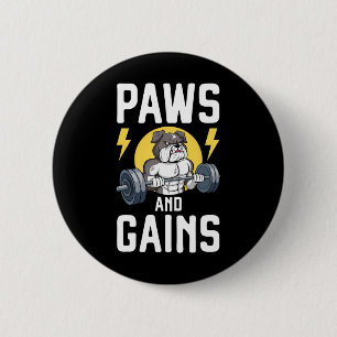 Chapa Redonda De 5 Cm Perro Amante Bodybuilder Ropa de Gimnasio Fitness 