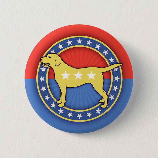 Chapa Redonda De 5 Cm Perro amarillo (Anverso)