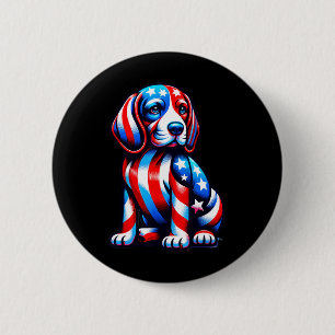 Chapa Redonda De 5 Cm Perro Beagle Cute Bandera Ee.Uu. Hombres Amantes D